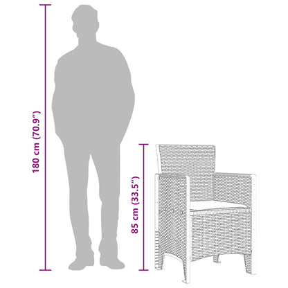 Sedia da Giardino 4 pcs Antracite 53 x 49 x 85 cm Polipropilene