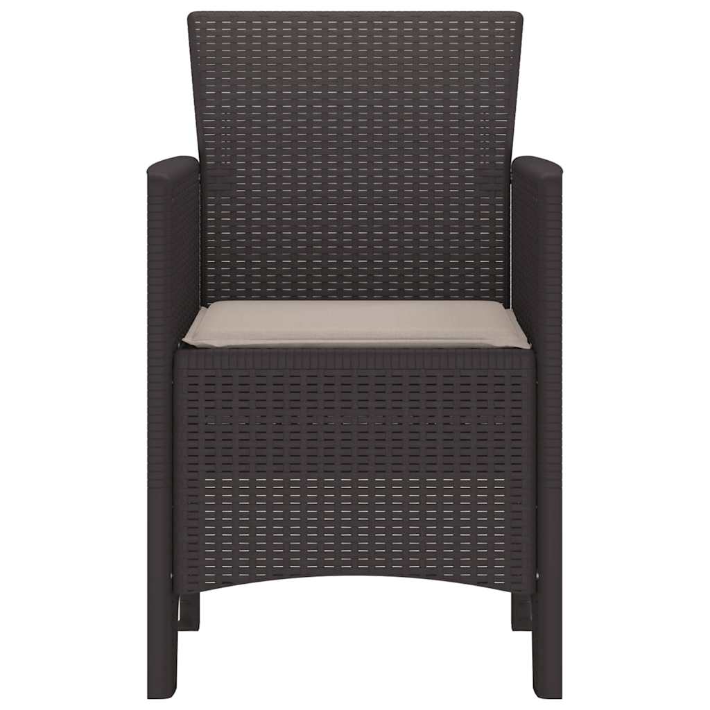 Sedia da Giardino 4 pcs Marrone 53 x 49 x 85 cm PP - homemem39