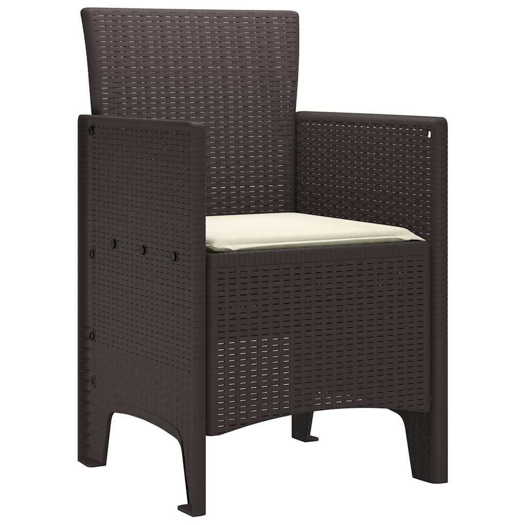 Sedia da Giardino 4 pcs Marrone 53 x 49 x 85 cm PP - homemem39