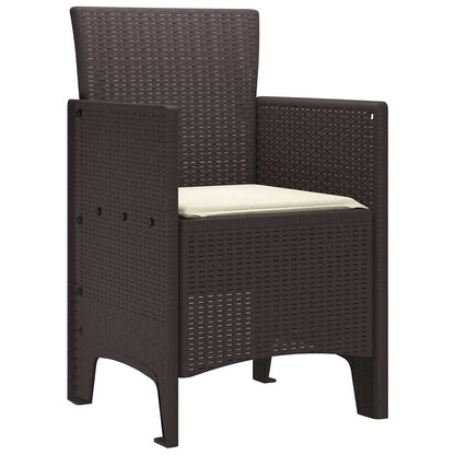 Sedia da Giardino 4 pcs Marrone 53 x 49 x 85 cm PP - homemem39