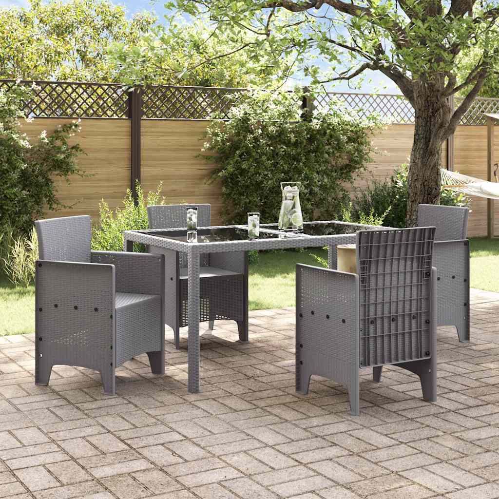 Sedia da Giardino 4 pcs Grigio chiaro 53 x 49 x 85 cm PP
