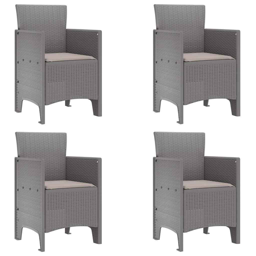 Sedia da Giardino 4 pcs Grigio chiaro 53 x 49 x 85 cm PP