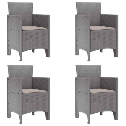 Sedia da Giardino 4 pcs Grigio chiaro 53 x 49 x 85 cm PP