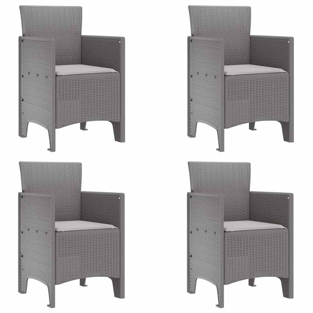 Sedia da Giardino 4 pcs Grigio chiaro 53 x 49 x 85 cm PP