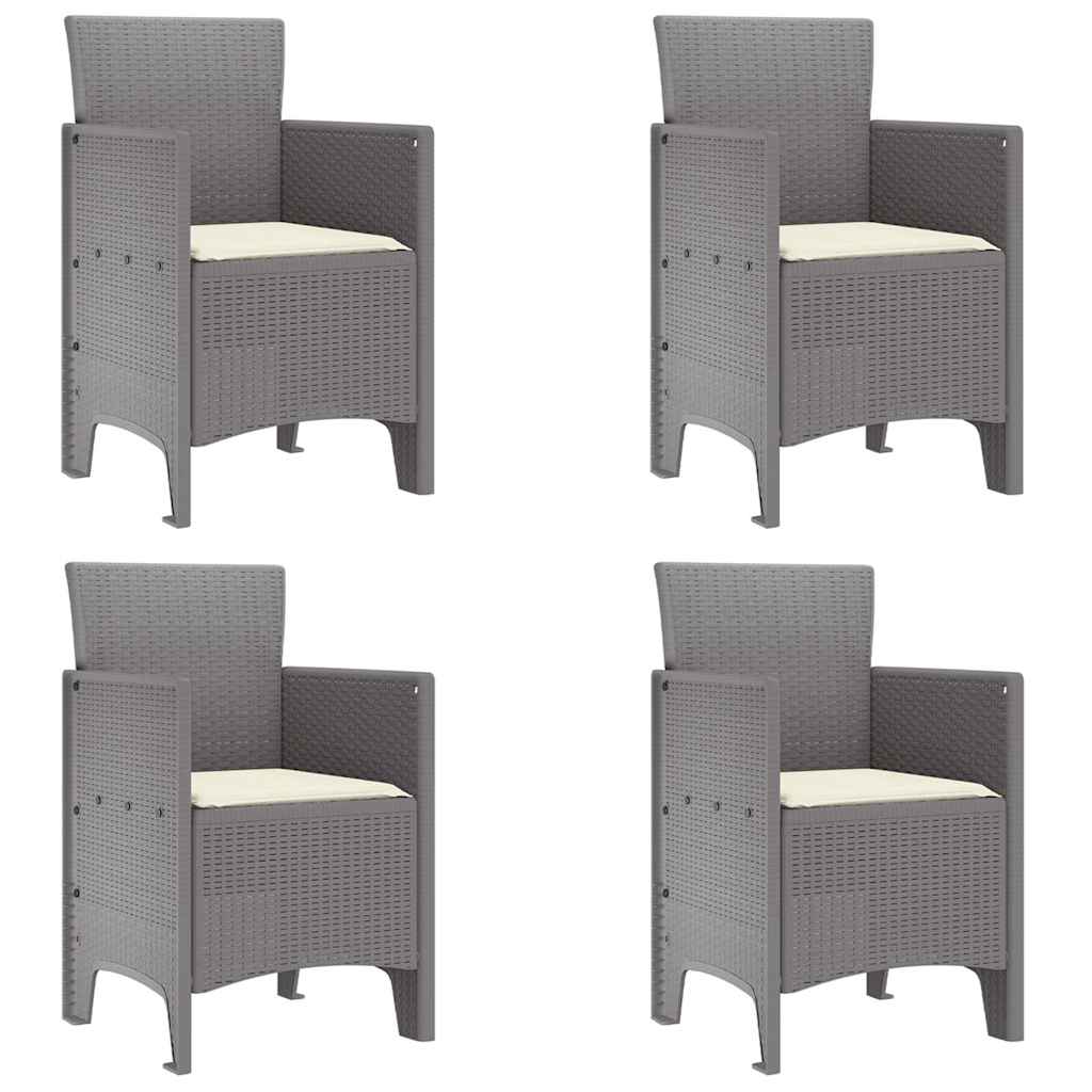 Sedia da Giardino 4 pcs Grigio chiaro 53 x 49 x 85 cm PP