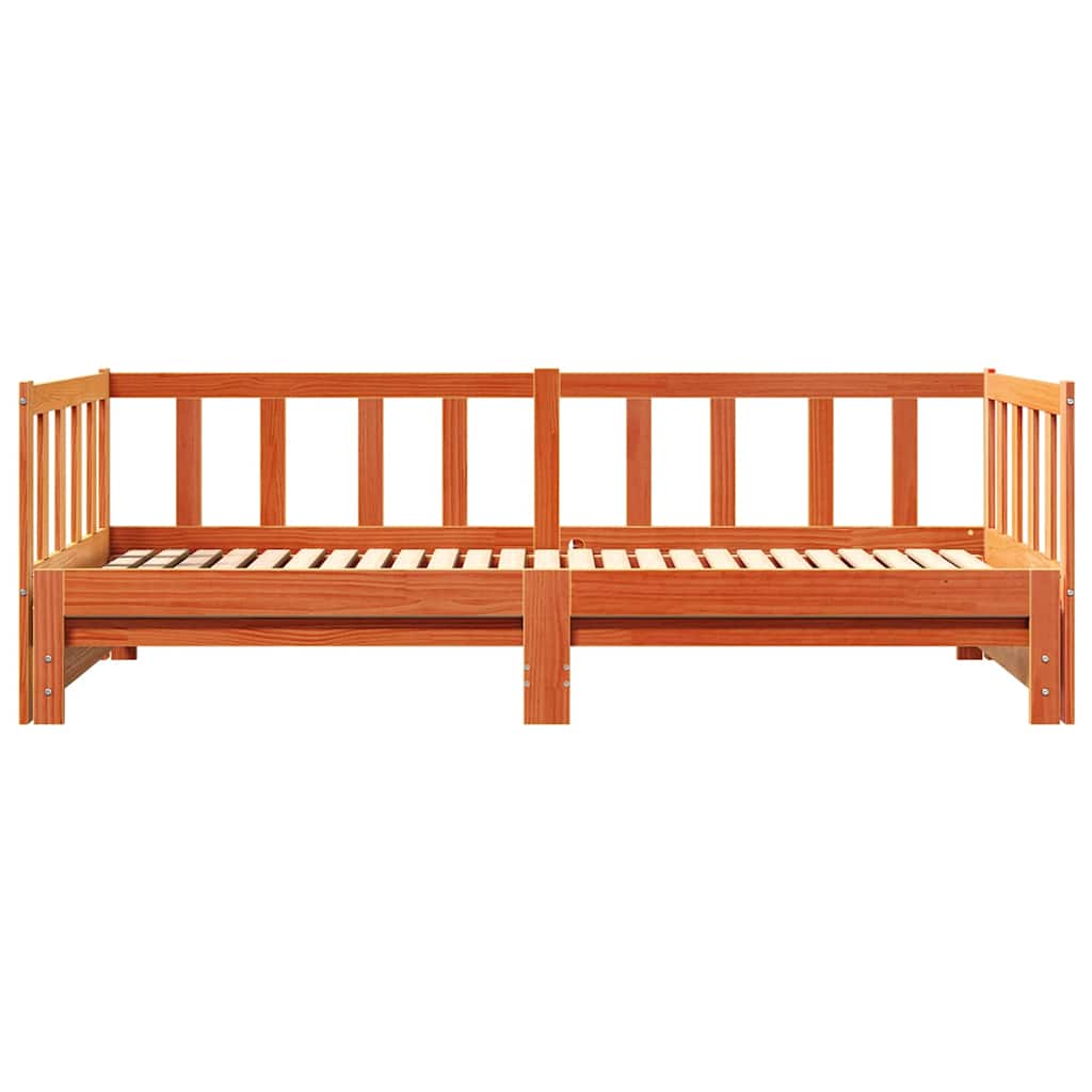 Letto giorno con trundle Marrone cerato 203,5 x 184 x 66 cm