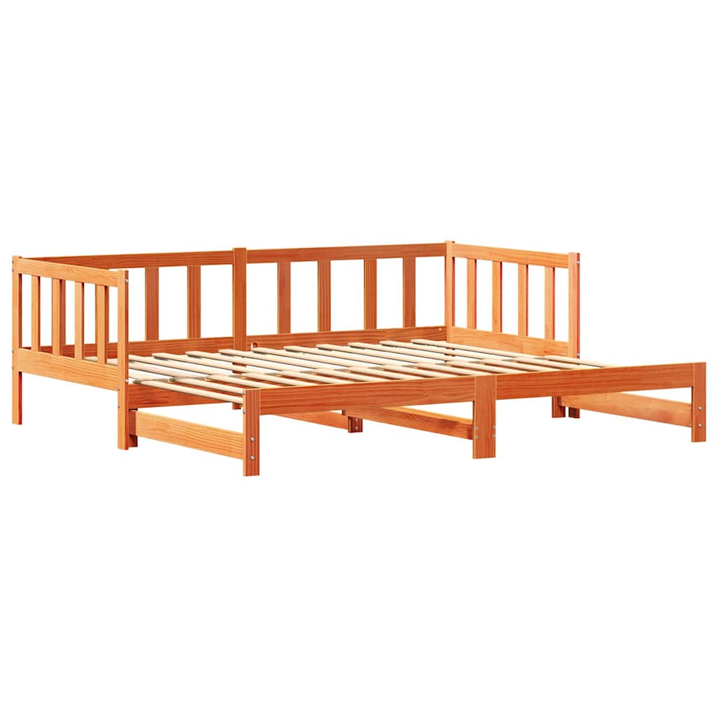 Letto giorno con trundle Marrone cerato 203,5 x 184 x 66 cm | homemem39