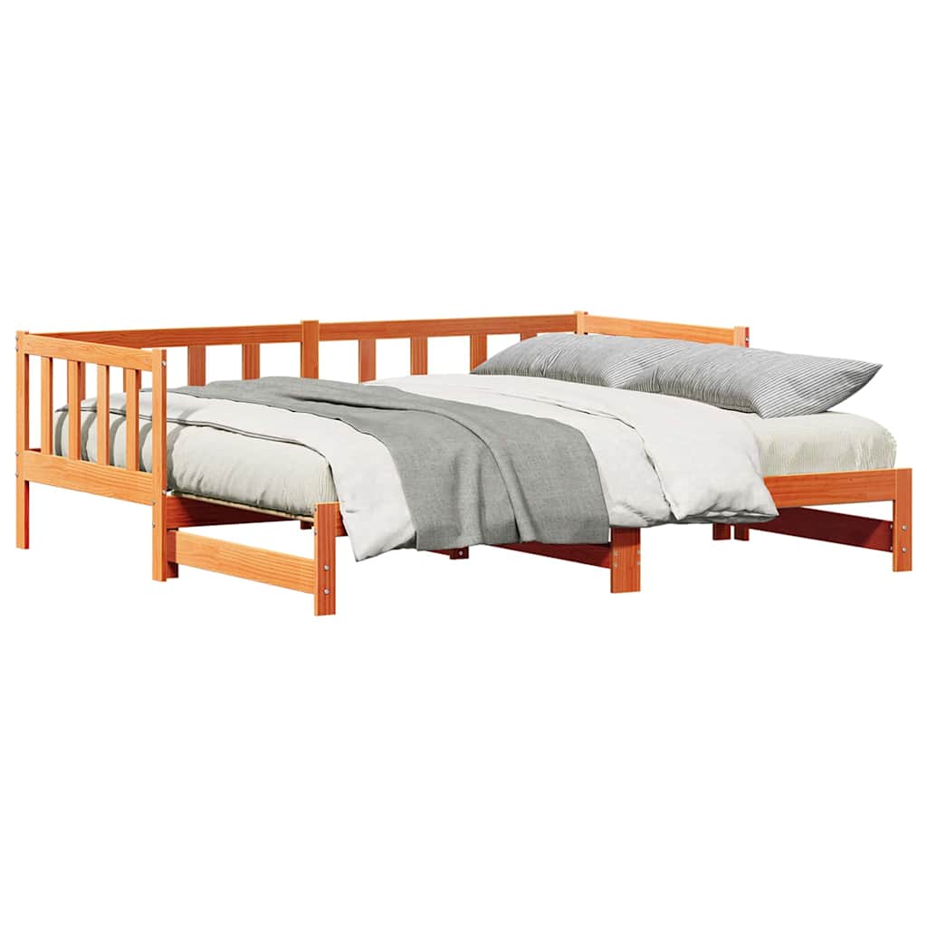 Letto Giorno Estraibile Marrone cerato 203.5 x 164 x 66 cm