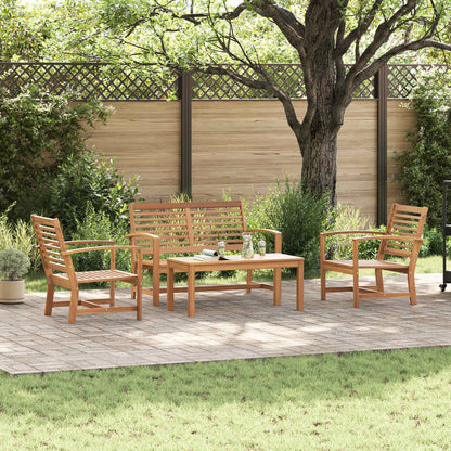 Set Divano da Giardino 4 pcs Naturale Legno di teak solido | homemem39