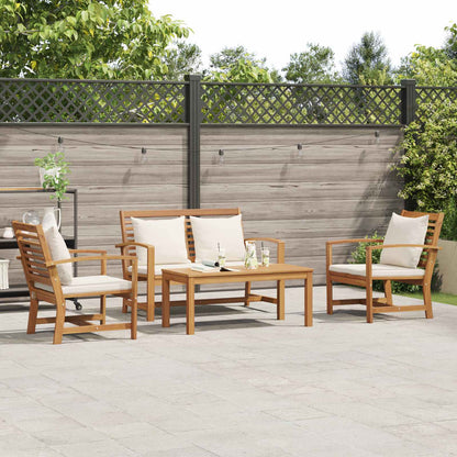 Set Divano da Giardino 4 pcs Naturale Legno di teak solido | homemem39
