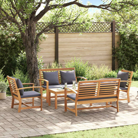 Set Divano da Giardino 5 pcs Naturale Legno di teak solido | homemem39