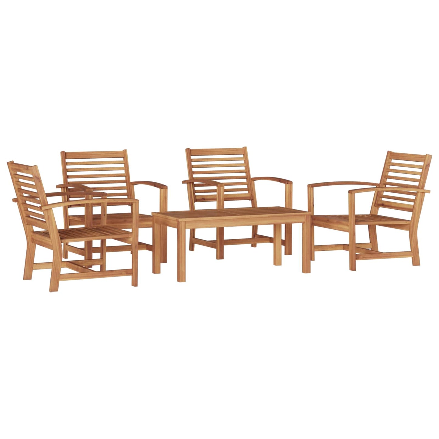 Set Divano da Giardino 5 pcs Naturale Legno di teak solido | homemem39