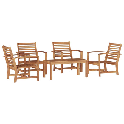 Set Divano da Giardino 5 pcs Naturale Legno di teak solido | homemem39