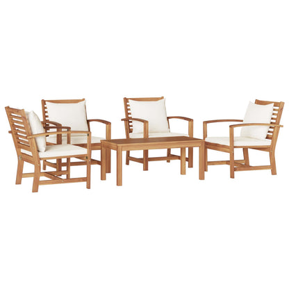 Set Divano da Giardino 5 pcs Naturale Legno di teak solido | homemem39