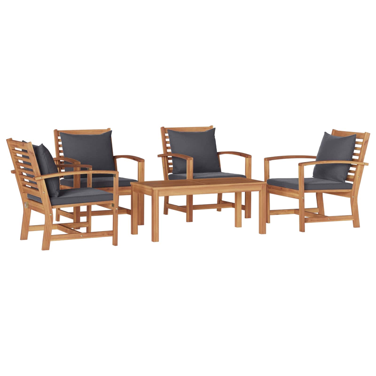 Set Divano da Giardino 5 pcs Naturale Legno di teak solido | homemem39