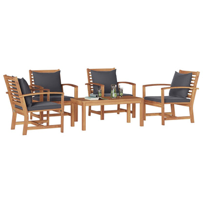 Set Divano da Giardino 5 pcs Naturale Legno di teak solido | homemem39