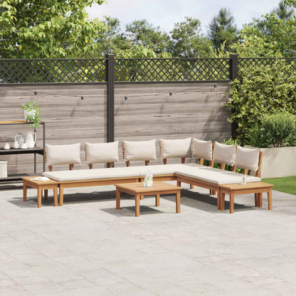 Set Divano da Giardino 4 pcs Marrone e Crema | homemem39