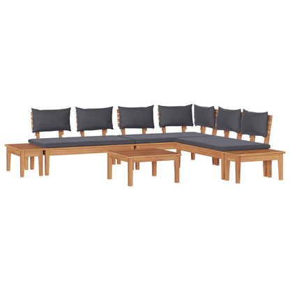 Set Divano da Giardino 3 pcs Marrone e Grigio | homemem39