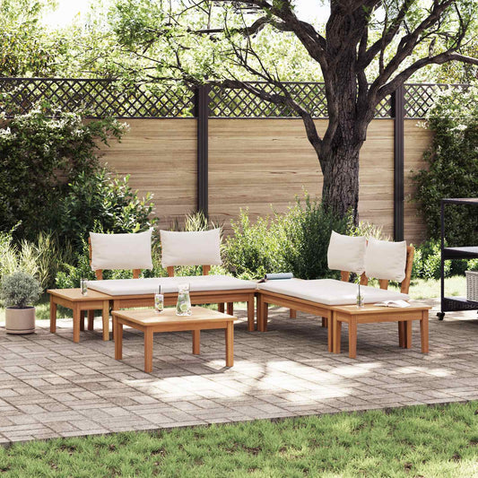 Set Divano da Giardino 3 pcs Marrone e Crema | homemem39