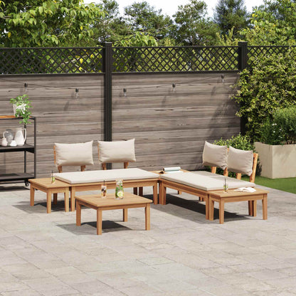 Set Divano da Giardino 3 pcs Marrone e Crema | homemem39