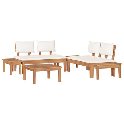 Set Divano da Giardino 3 pcs Marrone e Crema | homemem39