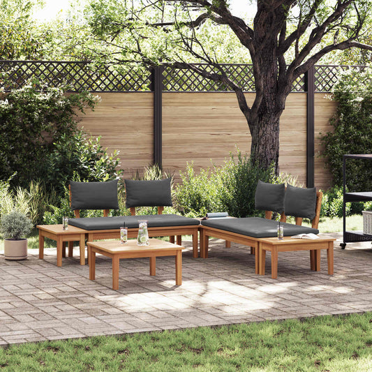 Set Divano da Giardino 3 pcs Marrone e Grigio | homemem39