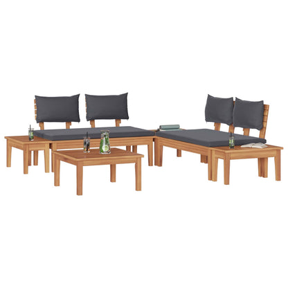 Set Divano da Giardino 3 pcs Marrone e Grigio | homemem39