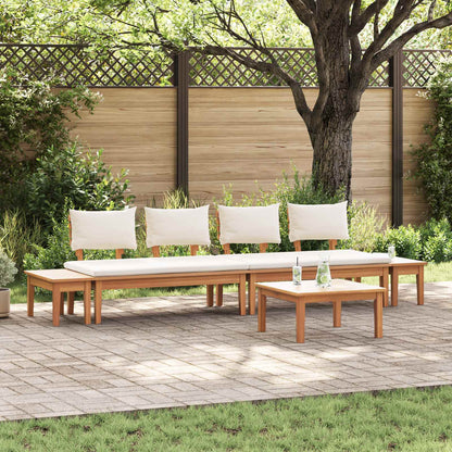 Set Divano da Giardino 5 pcs Marrone e Crema | homemem39