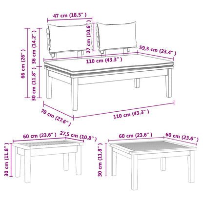 Set Divano da Giardino 5 pcs Marrone e Grigio | homemem39