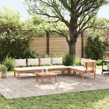 Set Divano da Giardino 5 pcs Marrone e Crema | homemem39