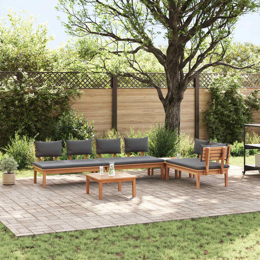 Set Divano da Giardino 5 pcs Marrone e Grigio | homemem39