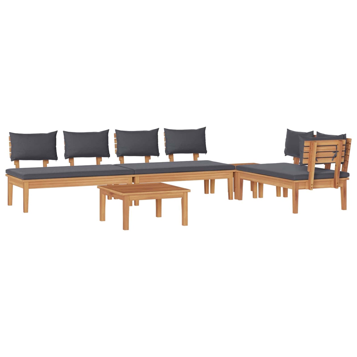 Set Divano da Giardino 5 pcs Marrone e Grigio | homemem39