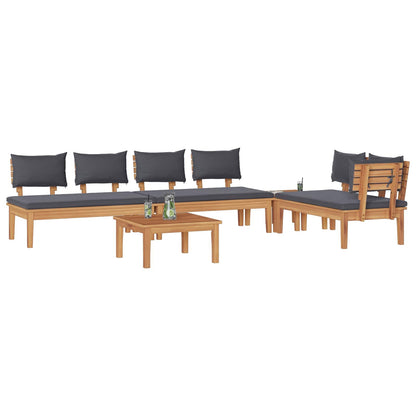 Set Divano da Giardino 5 pcs Marrone e Grigio | homemem39