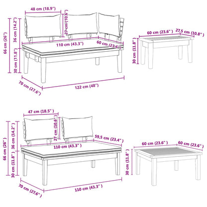 Set Divano da Giardino 5 pcs Marrone e Grigio | homemem39