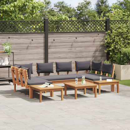 Set Divano da Giardino 4 pcs Marrone e Grigio | homemem39