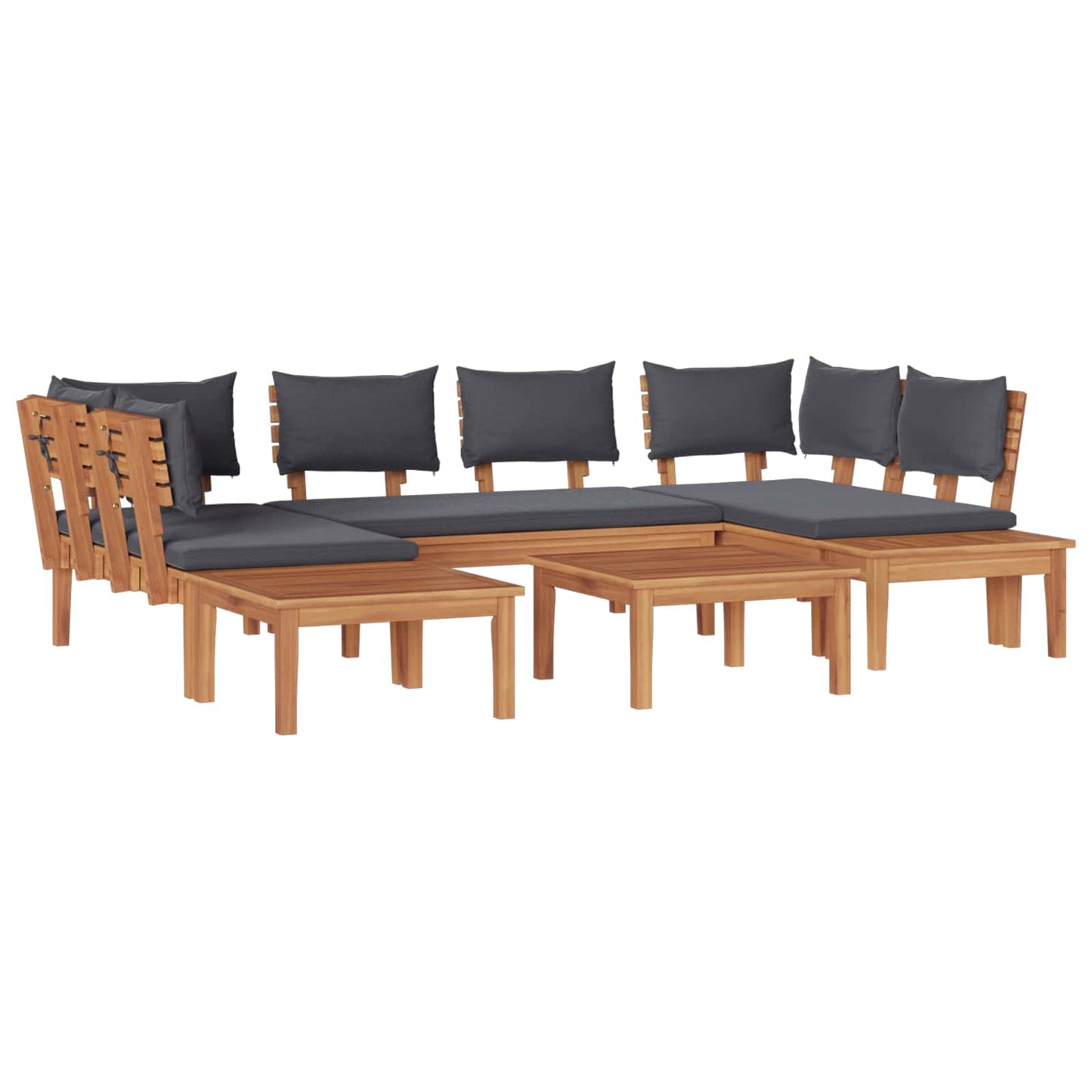 Set Divano da Giardino 4 pcs Marrone e Grigio | homemem39