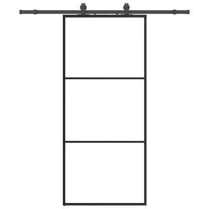 Porta Scorrevole con Ferramenta Nera 90x205 cm in Vetro ESG | homemem39