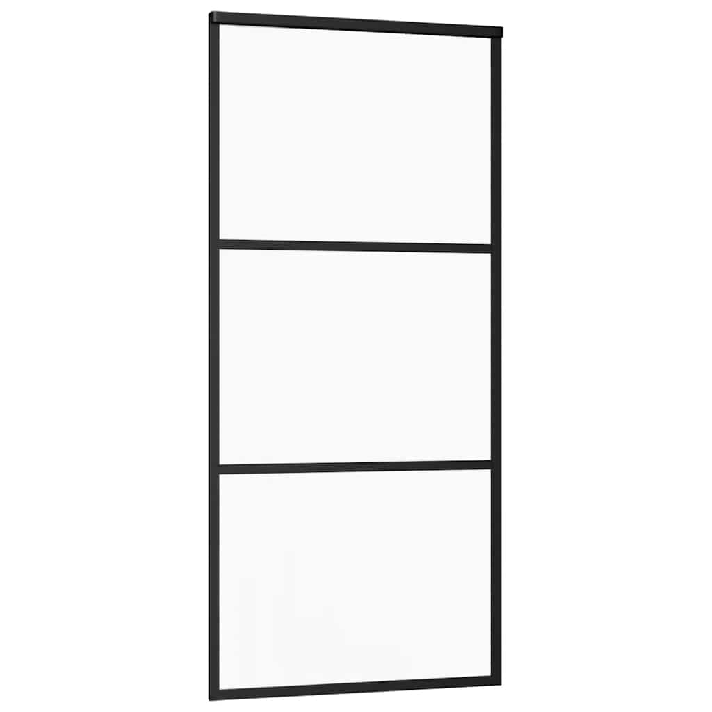 Porta Scorrevole con Ferramenta Nera 90x205 cm in Vetro ESG | homemem39