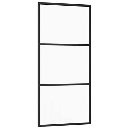Porta Scorrevole con Ferramenta Nera 90x205 cm in Vetro ESG | homemem39