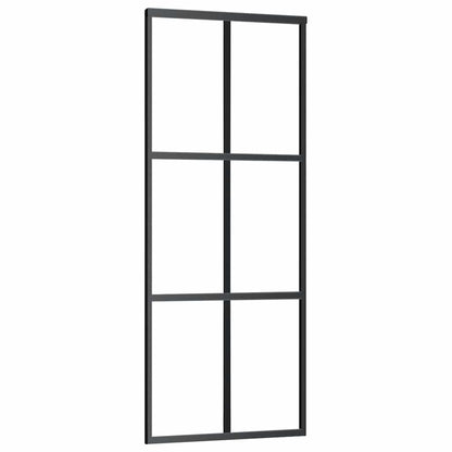 Porta Scorrevole con Ferramenta Nera 90x205 cm in Vetro ESG | homemem39