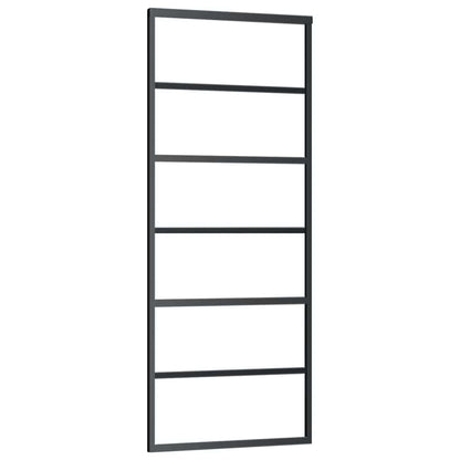 Porta Scorrevole con Ferramenta Nera 76x205 cm in Vetro ESG | homemem39