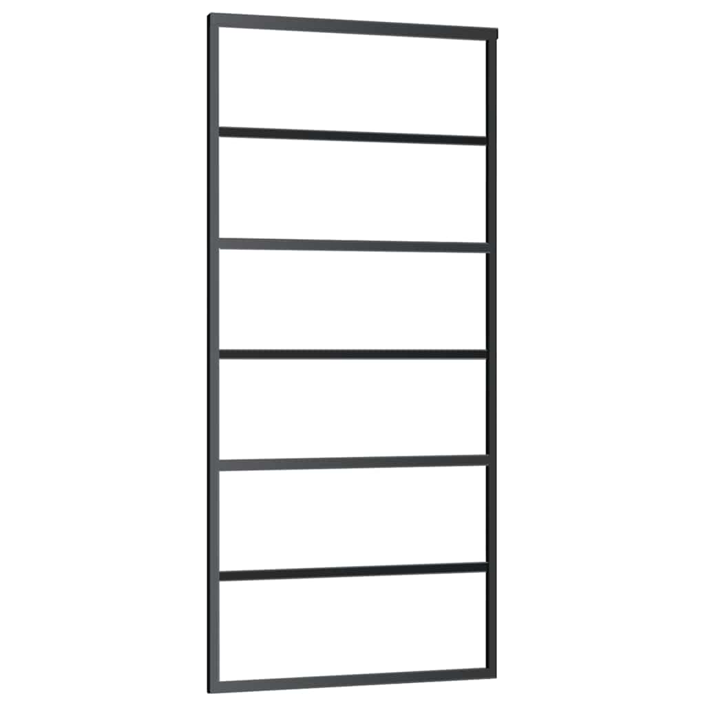 Porta Scorrevole con Ferramenta Nera 90x205 cm in Vetro ESG | homemem39