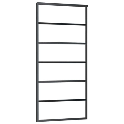 Porta Scorrevole con Ferramenta Nera 90x205 cm in Vetro ESG | homemem39