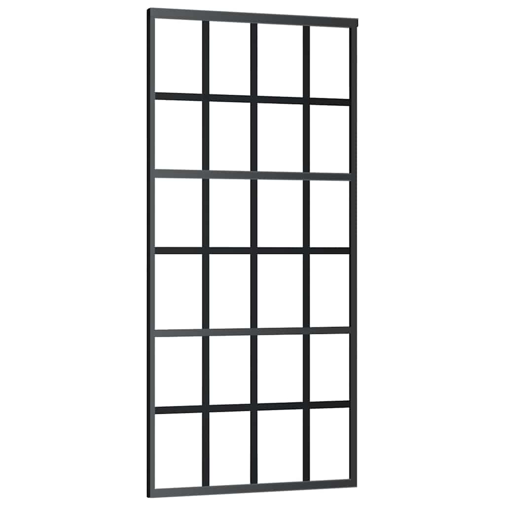 Porta Scorrevole con Ferramenta Nera 90x205 cm in Vetro ESG | homemem39