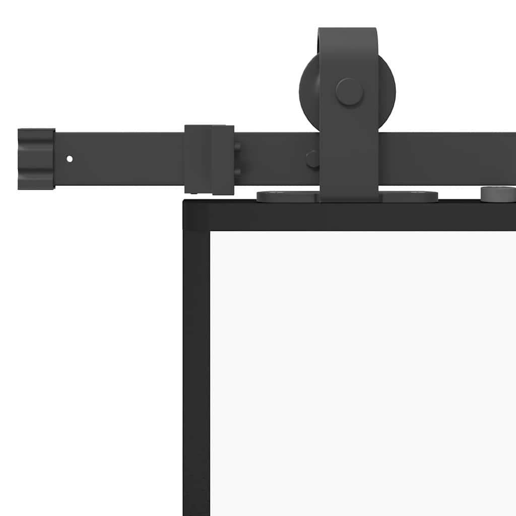 Porta Scorrevole con Ferramenta Nera 90x205 cm in Vetro ESG | homemem39