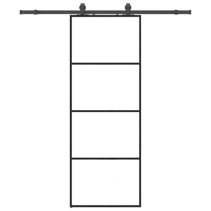 Porta Scorrevole con Ferramenta Nera 76x205 cm in Vetro ESG | homemem39