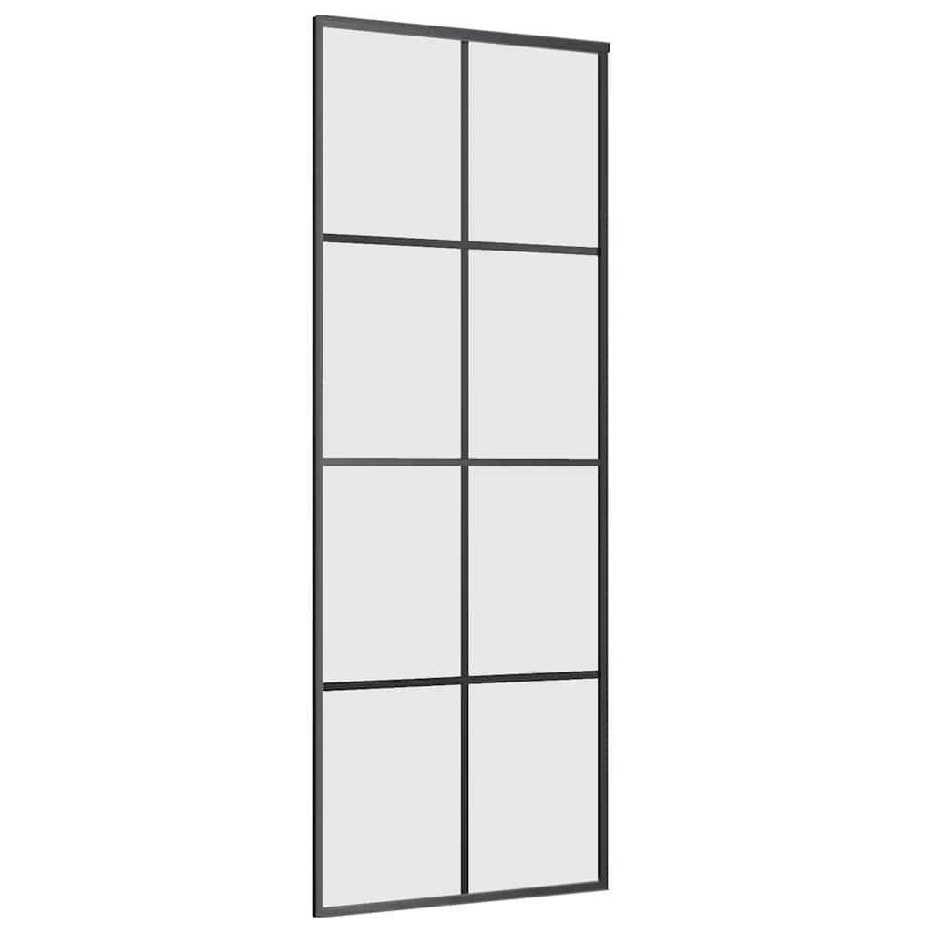 Porta Scorrevole con Ferramenta Nera 76x205 cm in Vetro ESG | homemem39