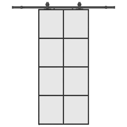 Porta Scorrevole con Ferramenta Nera 90x205 cm in Vetro ESG | homemem39