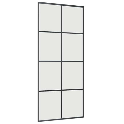 Porta Scorrevole con Ferramenta Nera 90x205 cm in Vetro ESG | homemem39