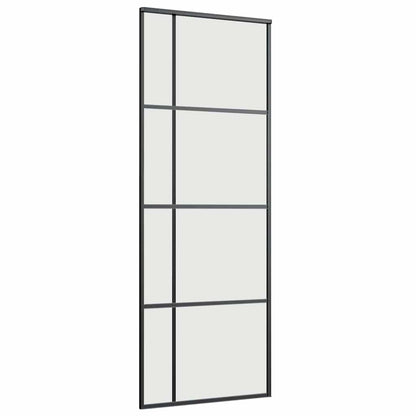 Porta Scorrevole con Ferramenta Nera 76x205 cm in Vetro ESG | homemem39